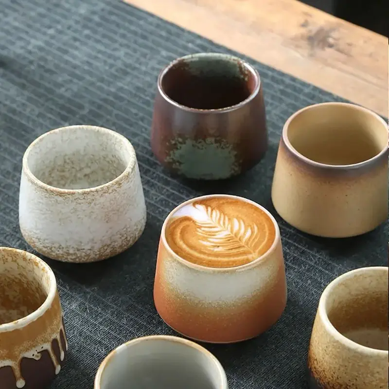 GELAS KERAMIK VINTAGE JAPANESE STYLE COFFEE TEA CUP 200ML - FB014 | CANGKIR TEH KERAMIK CUP 2
