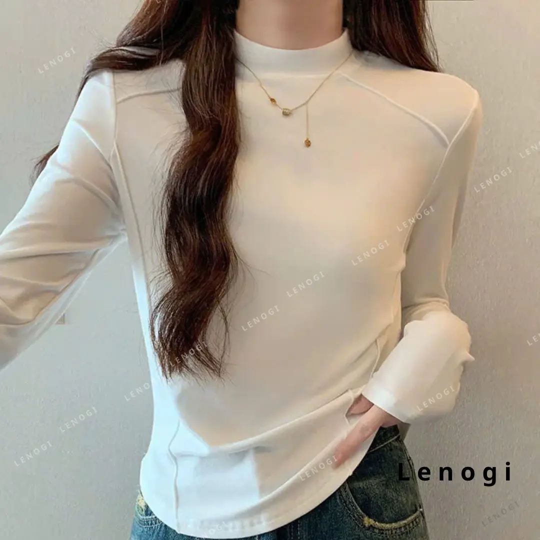 Áo giữ nhiệt tăm lông thỏ vạt bầu Lenogi Áo cổ 3p  chất liệu vải nỉ tăm thỏ ôm body giữ nhiệt tốt A46 | BigBuy360 - bigbuy360.vn