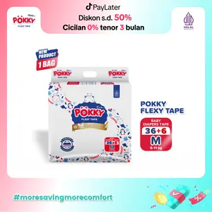 [SPECIAL DESAIN] POPOK PEREKAT POKKY FLEXY TAPE M36+6 | Popok Perekat Bayi Popok Lembut Berkualitas