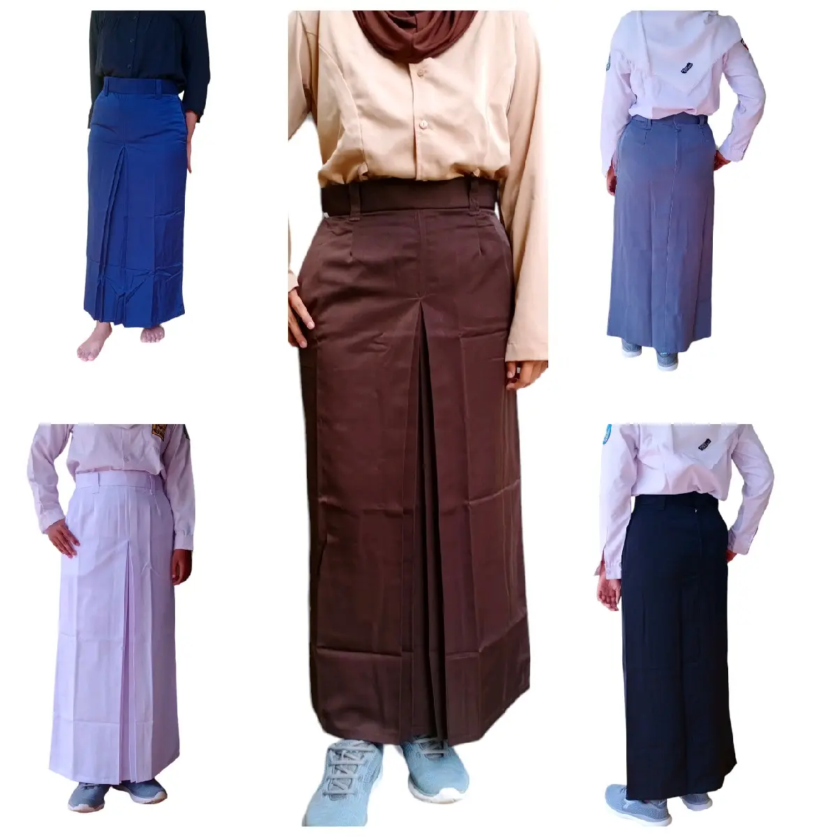 rok Span panjang abu putih hitam navy coklat pramuka seragam sekolah SMP/SMA