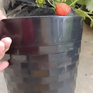 5 buah pot bunga plastik warna hitam ukuran 25