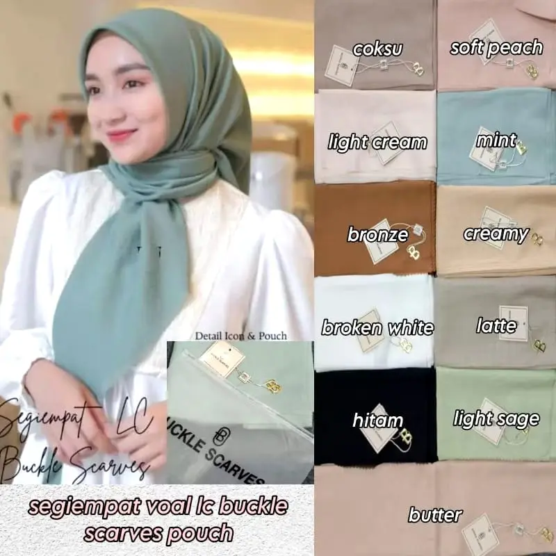 SEGI EMPAT BUCKLE POUCH SCARVES PARIS POLOS OLIVE