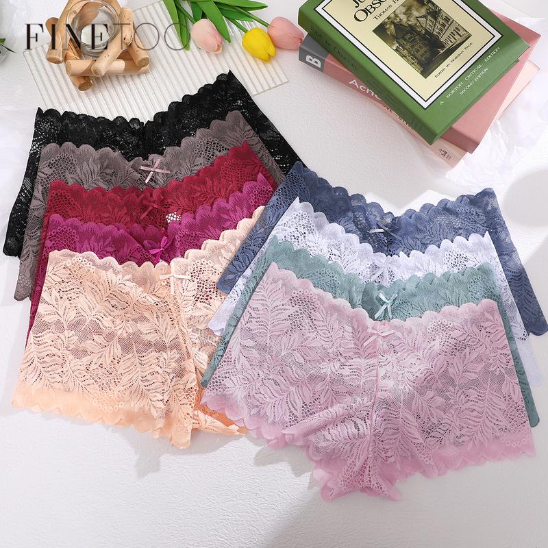 FINETOO-Boyshort Ren Cho Nữ, Quần Lót Gợi Cảm, Màu Trơn, Cạp Thấp, Đồ Lót Hoa Thời Trang, Quần Lót Dễ Thương