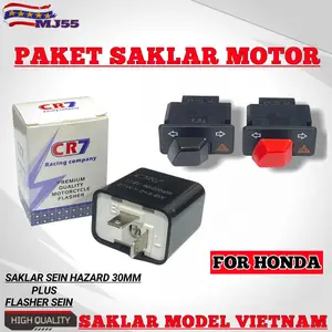Saklar Sen Sein Hazard Plus Flasher Honda Beat FI Vario 125 150 Scoopy FI Spacy FI Supra X 125 FI Revo DLL Ukuran 30 mm - Motorcycle