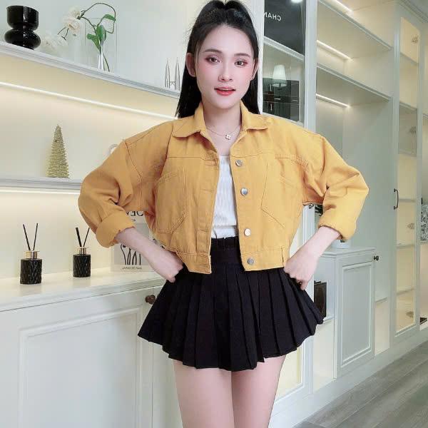 Áo Khoác Kaki Jean Nữ MOLADY K428 Thiết Kế 2 Túi Form Trơn Đơn Giản Top Jacket 7
