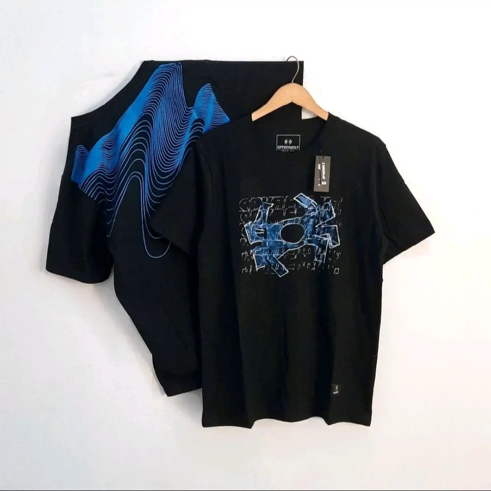 KAOS SURF UNISEX CATTON COMBAD  WARNA HITAM PEKAT SLIM FIT MODERN