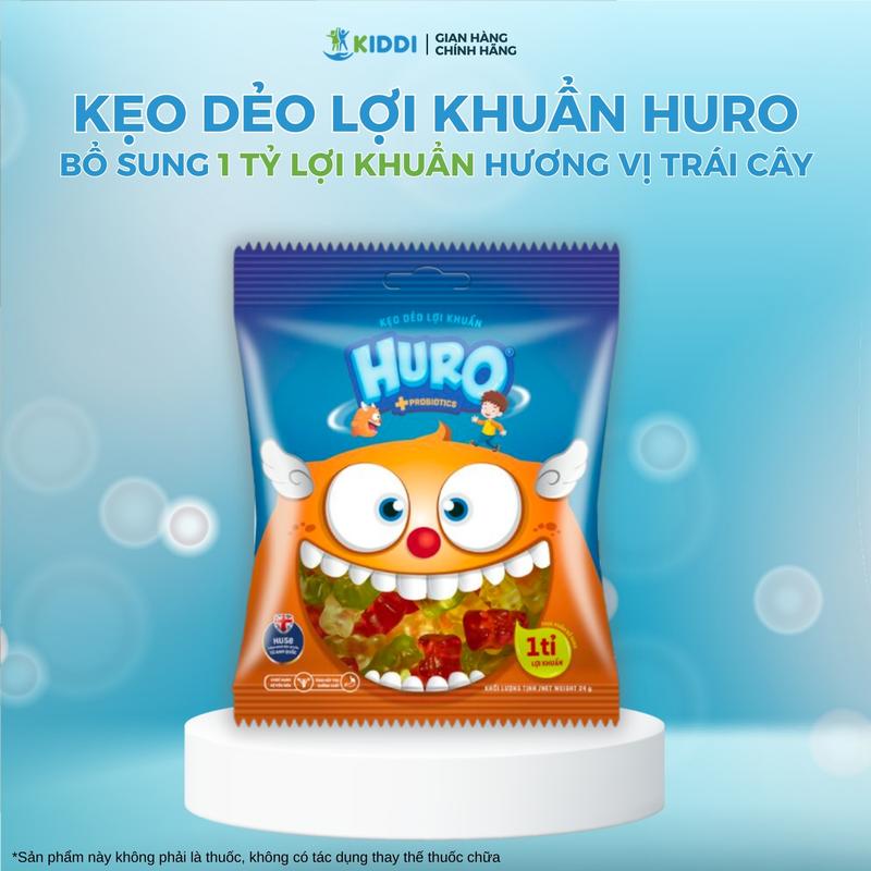 Combo 5 Kẹo Dẻo Lợi Khuẩn HURO PROBIOTICS - Hỗ Trợ Bổ Sung Lợi Khuẩn Hương Trái Cây Chua Ngọt Túi 24g