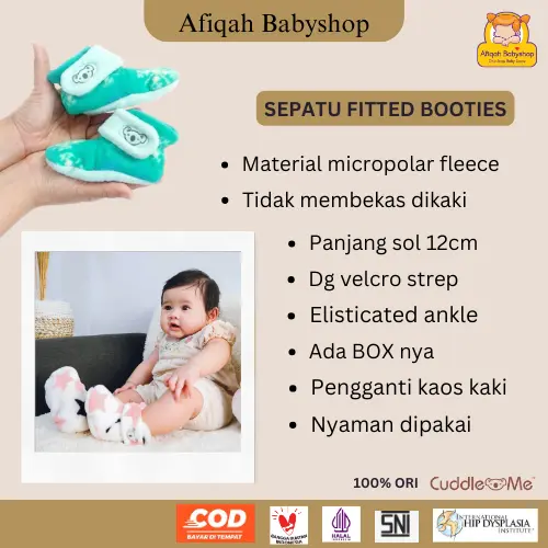 fitted booties cuddleme / kaos kaki bayi / prewalker / booties / sepatu bayi lucu