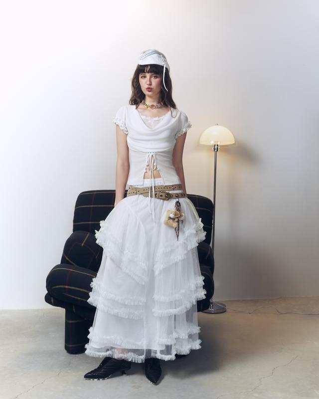  Remmus - Coco Top | Áo chất liệu thun giấy phối ren thiết kế hack eo women 