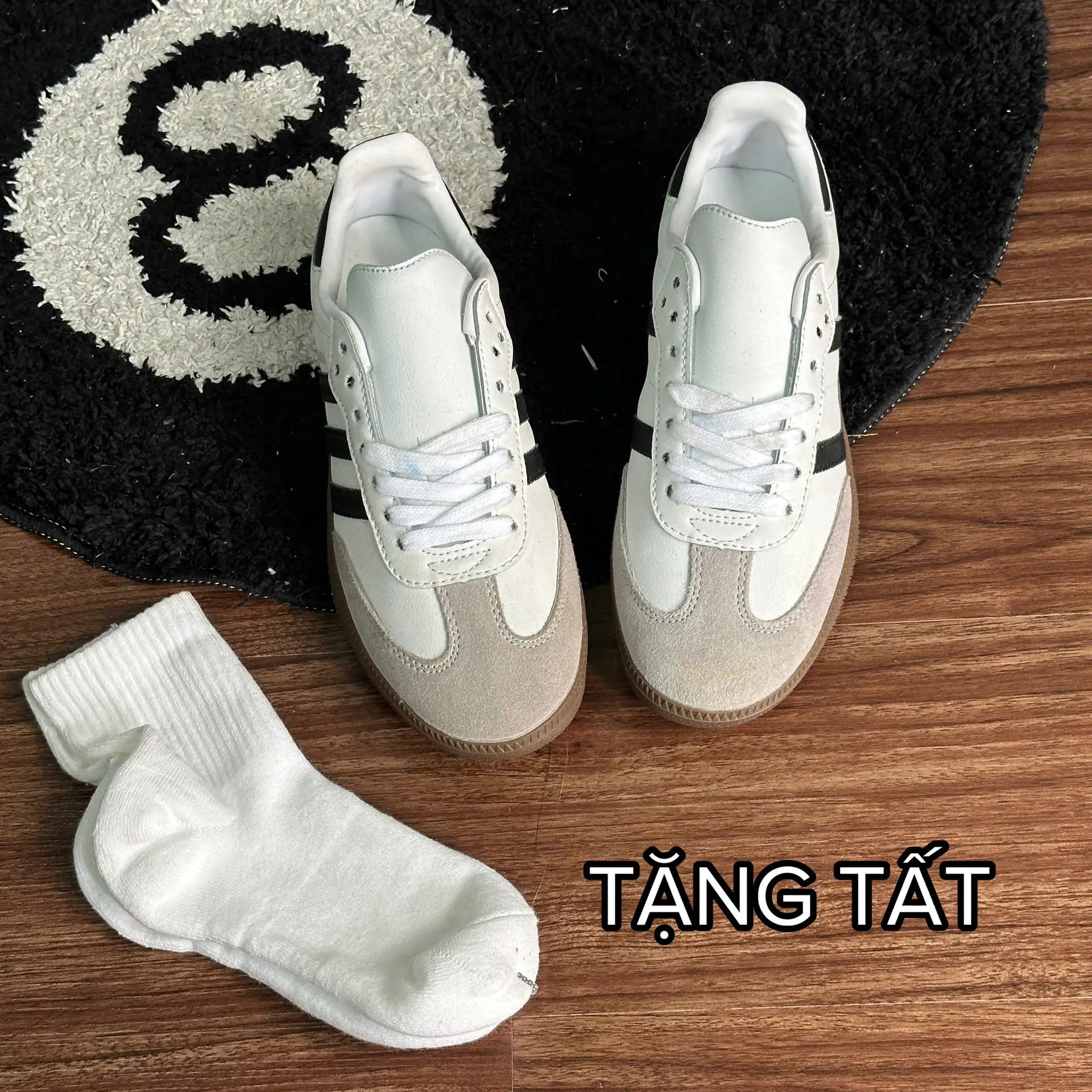GIÀY thể thao đơn giản đế nâu Nam và Nữ , TẶNG kèm tất