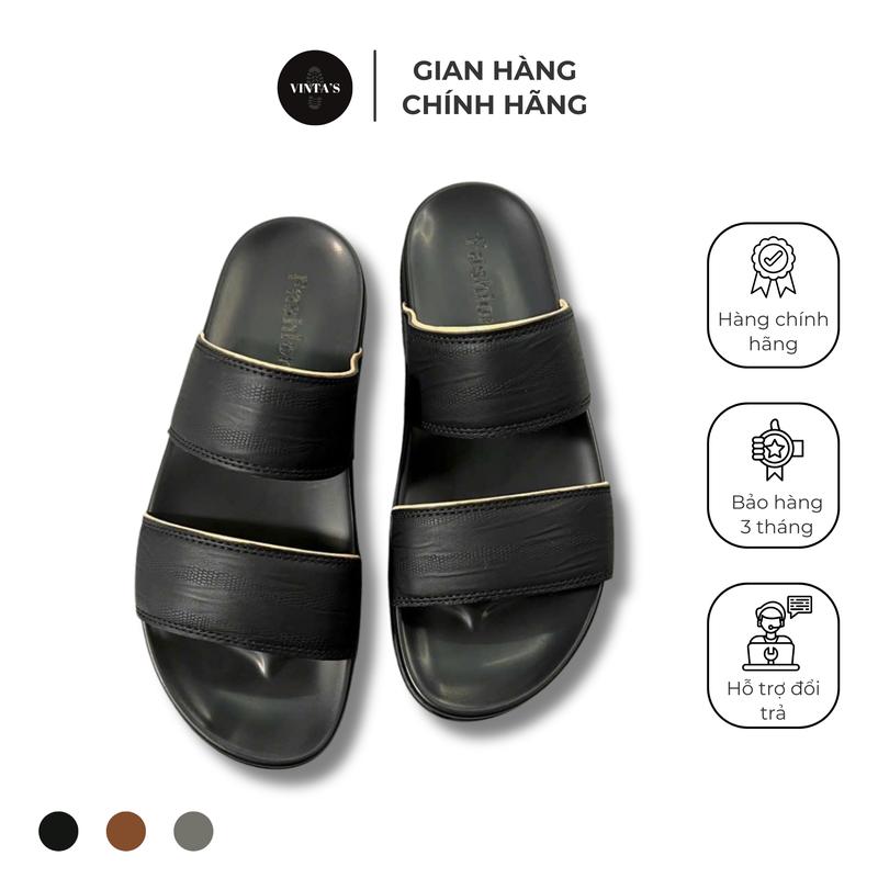 [ Dép Đi Mưa ] Dép Nam 2 Quai Fashion, Đế Cao Su Chống Trơn Trươt, Quai Da Cao Cấp, Đi Nước Thoải Mái