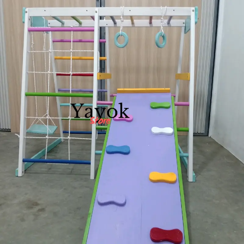 Brakiasi Tipe 1.4 Meter papan duduk // warna pelangi / natural - full colour / Playground anak kayu/ Montessori school Mainan 7