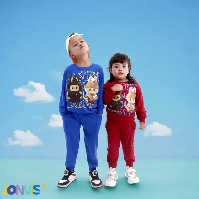 Baju anak laki-laki viral labubu X Harry Potter Stelan panjang labubu anak laki-laki / unisex / untuk anak 1-8 Tahun (Edisi Labubu) 0