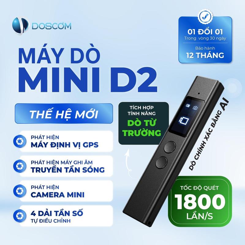 Thiết Bị Dò D2 Doscom D, Phát Hiện Nhanh Chóng Camera Ẩn, Định Vị, Ghi Âm