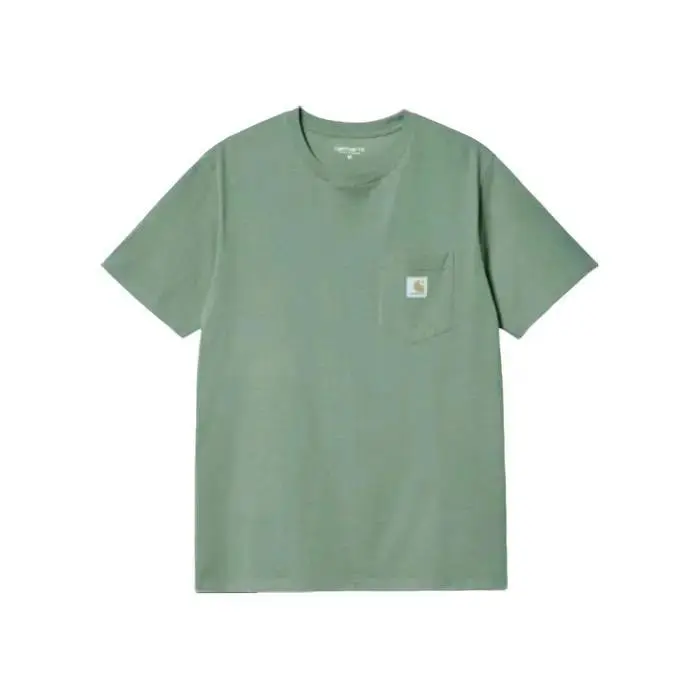 Baju Kaos Carhartt Wip Pocket Oversize Katun Combed 24s Heavy T-Shirt Pria Motif Atasan Wanita Pendek