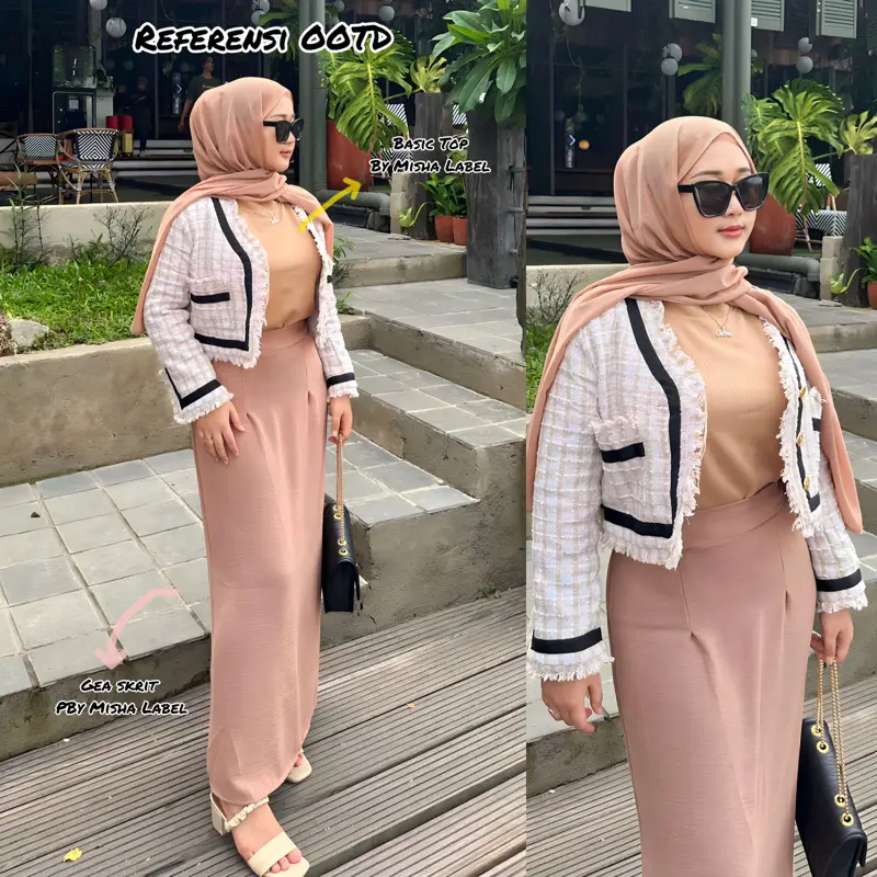 (PREMIUM) Inner Tanpa Lengan Bahan Knit Mango Premium By Misha Label 7