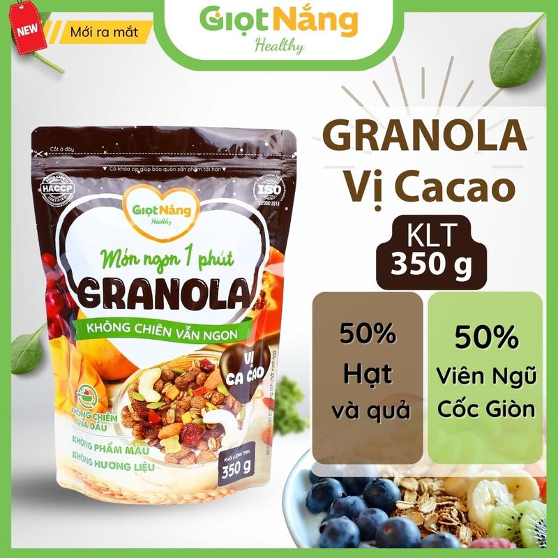  Granola Vị Cacao Mới Không Chiên Giòn Ngon Với Viên Yến Mạch Gạo Lứt Trái Cây Mới Từ Nông Sản Giọt Nắng 