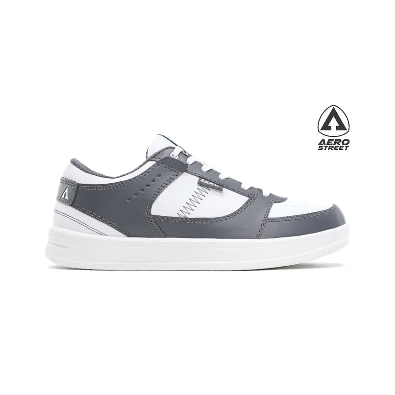 Aerostreet 37-44 Hoops Low 2.0 Putih Putih Abu Tua - Sepatu Sneakers Casual 6