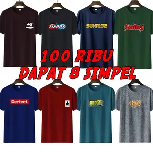 Kaos Pria 100 Ribu Dapat 8 Motif Simpel Keren Baju Dewasa Nyaman Oblong Sablon Digital Bahan Polyester Ukuran L XL