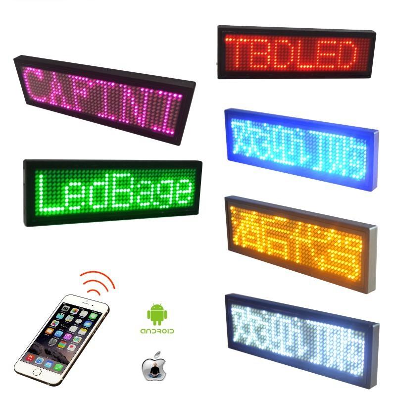 Upgrade Bluetooth LED Programmable Badge Rechargeable LED Scrolling ...