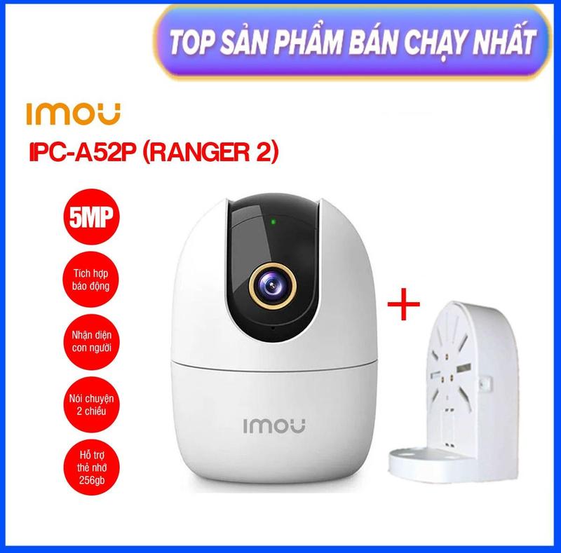 [CAM NÉT GIÁ HỜI] Camera IP Wifi 5MP Imou Ranger 2 A52 dùng trong nhà xoay 360 độ đàm thoại hai chiều, BH 2 năm cam  imou