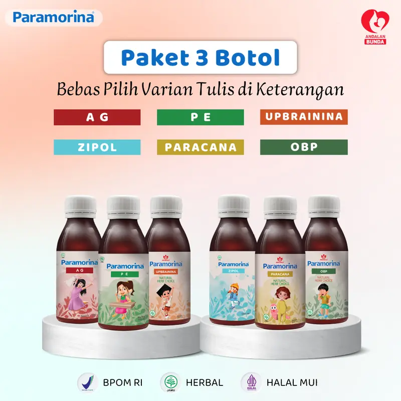 Paket 3 Botol Paramorina (100 mL) Bebas Pilih | vitamin madu untuk Bayi 1 tahun keatas | Perawatan dari dalam untuk si kecil 0