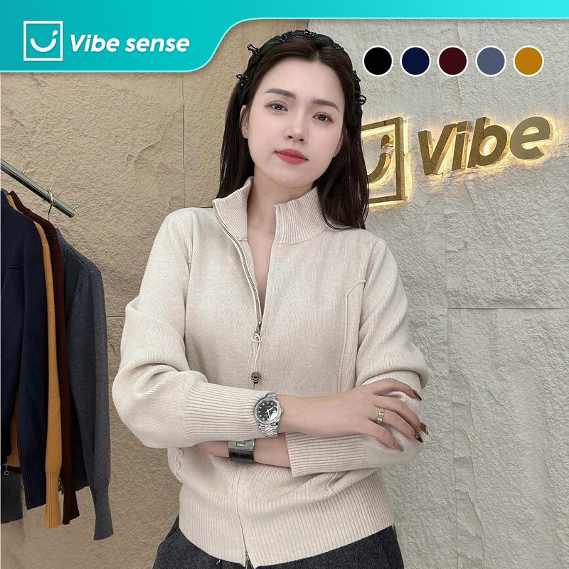  Áo len cao cổ kéo khoá VBA048 - áo len dài tay kéo khoá gấu bo gọn mềm mịn thời trang. Phù hợp đi chơi hay đi làm đều đẹp 