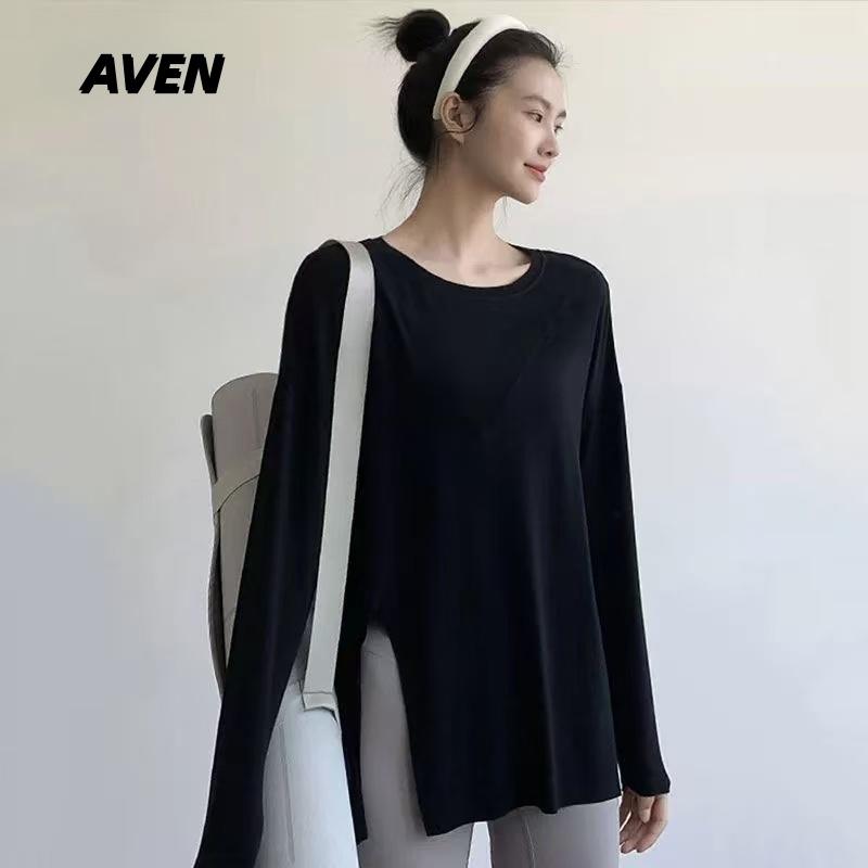 Venna Top Kaos Olahraga Wanita Lengan Panjang Sport Oversize T-Shirt Atasan Baju Olahraga Jogging Padel Gym Lari Yoga Pilates -06