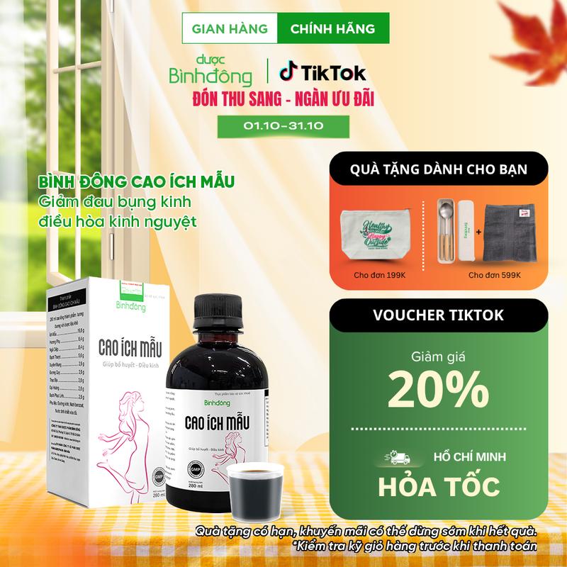 Bình Đông Cao Ích Mẫu Dược Bình Đông - Hỗ trợ giảm đau bụng kinh, bổ huyết điều kinh chai 280ml