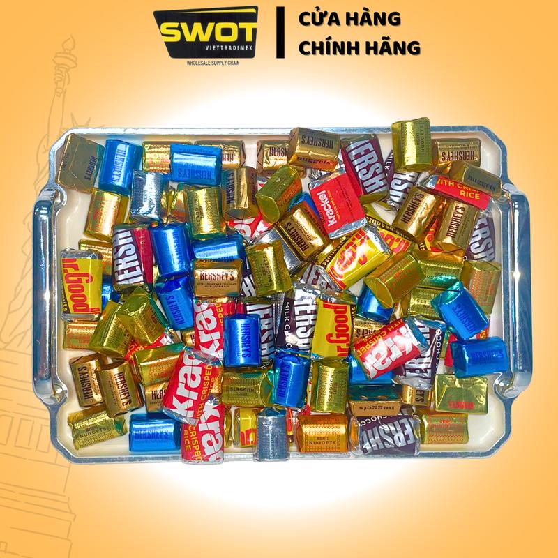 Socola Hershey's Nuggets Mỹ mix vị thơm ngon, Chocolate Sữa nguyên chất, vị đắng vừa, Milk sôcôla không ngọt gắt, Ăn Vặt chính hãng Hershey Mỹ Snack Food - SWOT