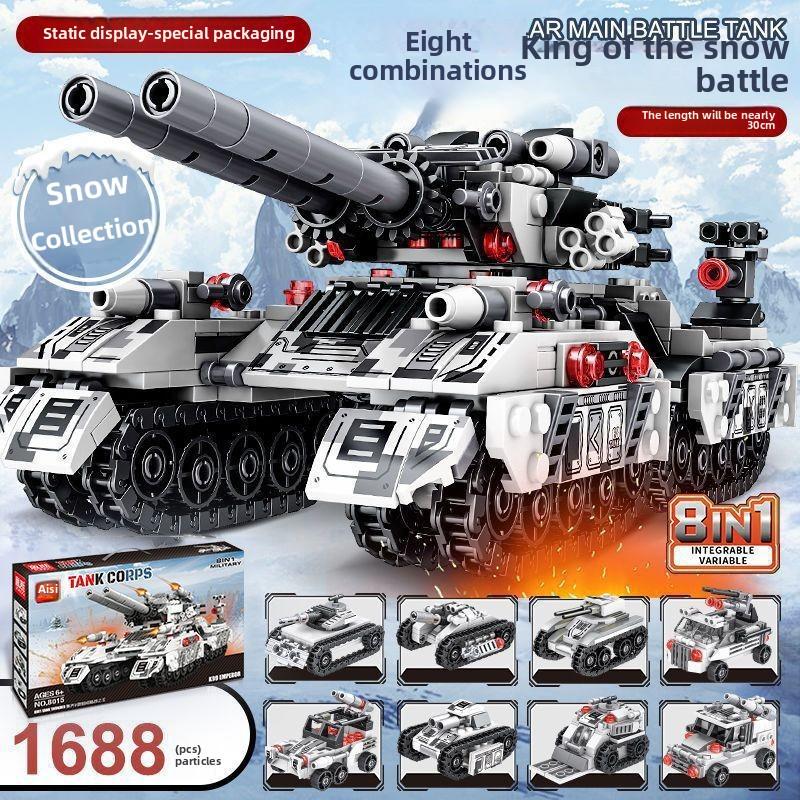 Mô Hình Xe Tăng Khối Lắp Ráp Quân Sự, Tương Thích Với Lego, Khối Xây Dựng 8 Trong 1, Vua Chiến Tranh Tuyết Và Vua Xe Tăng Đất, Đồ Chơi Lắp Ráp Giáo Dục Trẻ Em