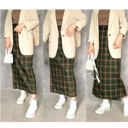 Rok span tartan korean look 2
