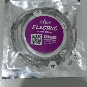 Rixton Set Senar Gitar Akustik Elektrik 6 Buah Senar Lilitan Nikel Ringan.