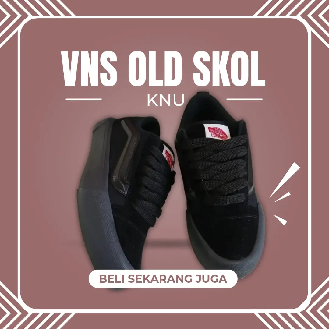 Sepatu VNS KNU Hitam Full - Sneakers Pria Casual Canvas