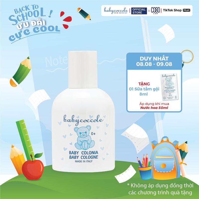 Nước hoa cho bé Babycoccole 0M+ an toàn cho trẻ sơ sinh & em bé chiết xuất hoa sen 50ml