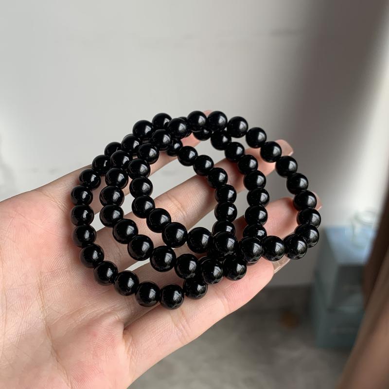 Product Introduction of Natural obsidian Bead Bracelet 8MM,10MM,12MM,14MM size obsidian bracelet 2