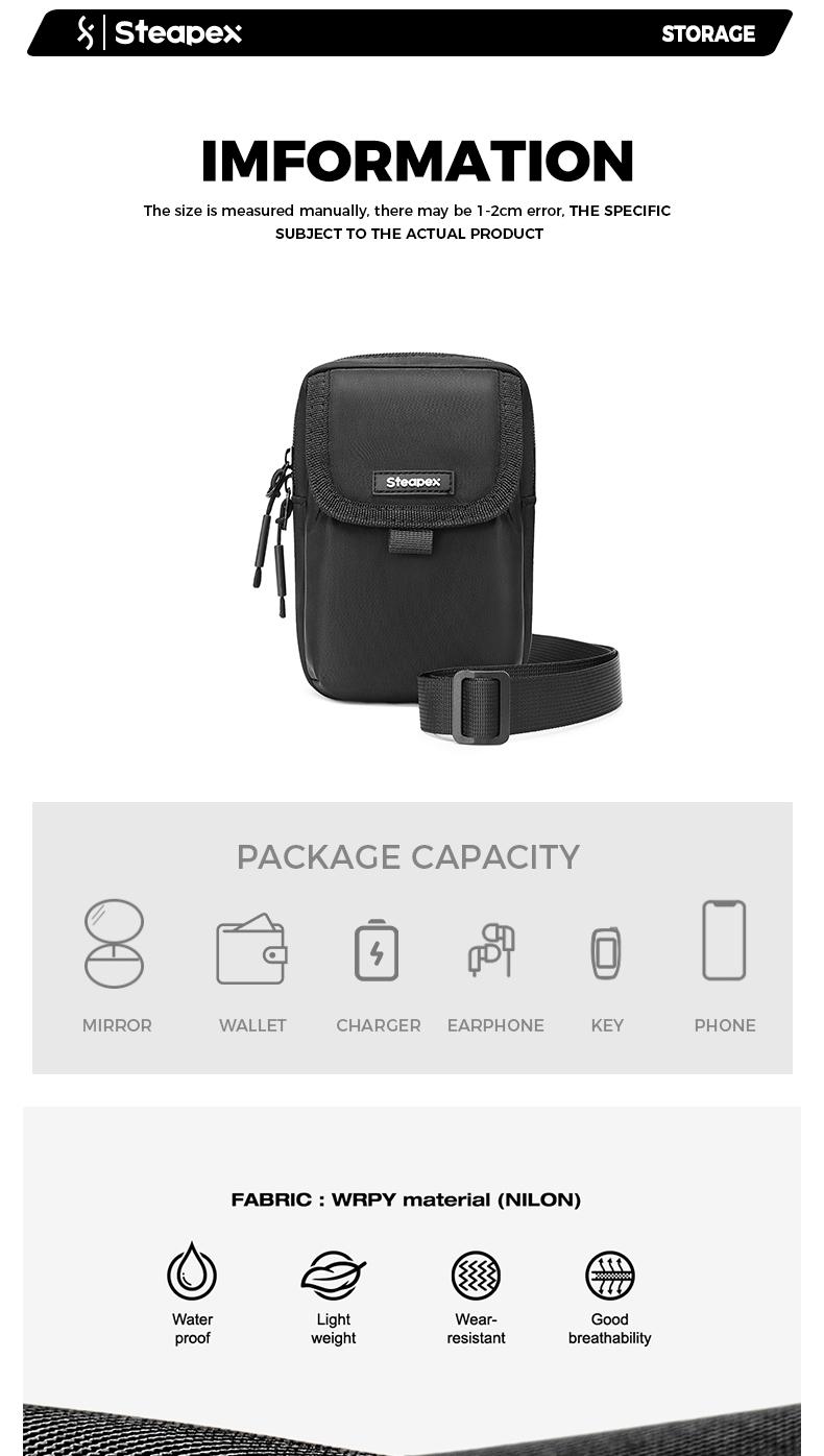 Product Introduction of Steapex Tas Selempang Mini Tas Pinggang Selempang Ponsel Yang Ringan Dan Simpel Canvas Pria 13