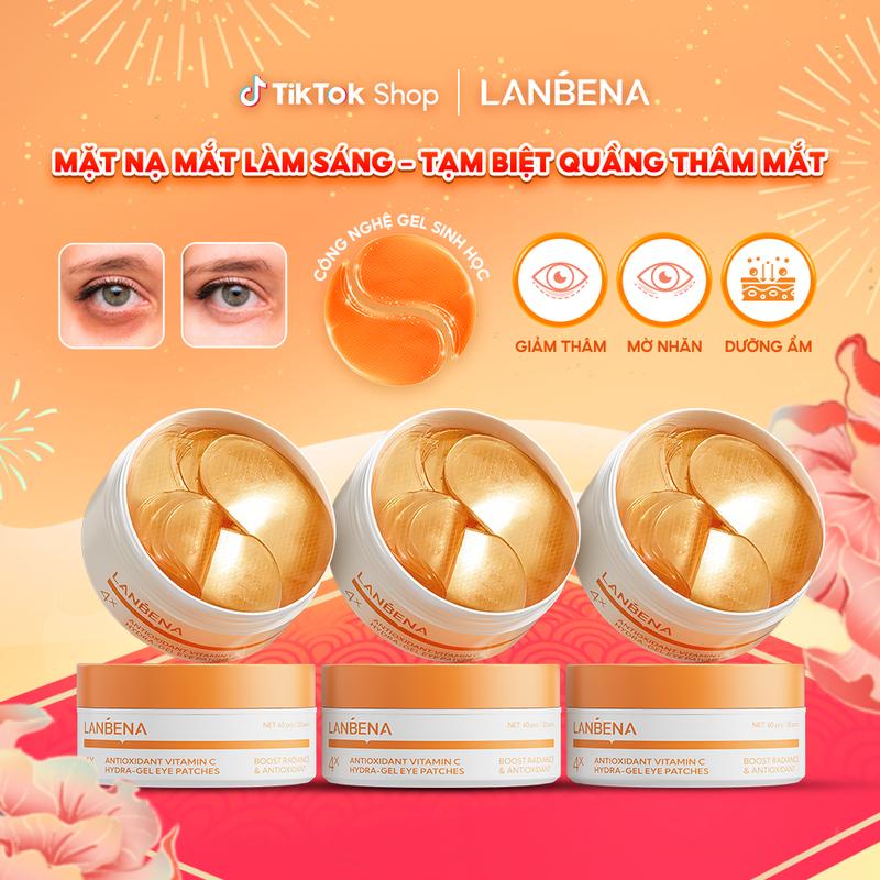 LIVE Combo 3 Mặt Nạ Mắt LANBENA Hỗ Trợ Dưỡng Sáng Giảm Quầng Thâm Mờ Nếp Nhăn Săn Chắc Da Giảm Bọng Mắt Dưỡng Ẩm Sâu Vùng Mắt Hỗ Trợ Trẻ Hóa Công Nghệ Gel Sinh Học Hai Mặt Lưới 60 Miếng