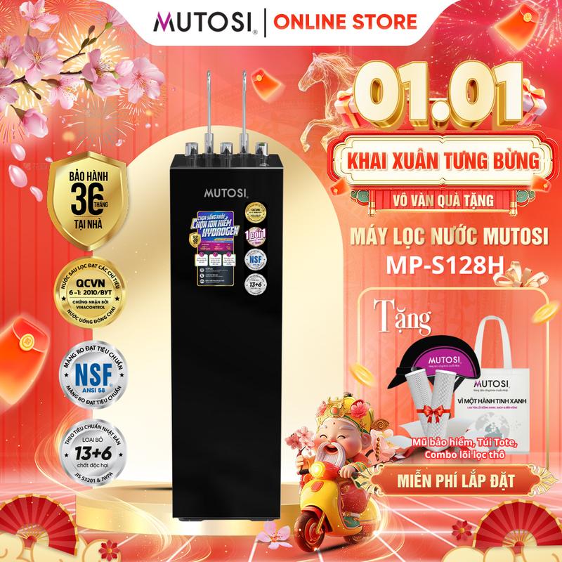 Máy Lọc Nước Nóng Lạnh RO Ion Kiềm Hydrogen Mutosi MP-S128H - 12 Cấp Lọc Đạt Tiêu Chuẩn Quốc Gia Loại Bỏ 13+6 Chất Độc Hại