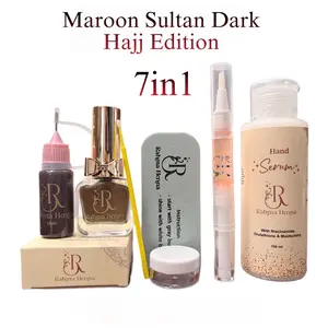 7in1 Perawatan Kuku Maroon Sultan Dark Rahma Henna Nail Art