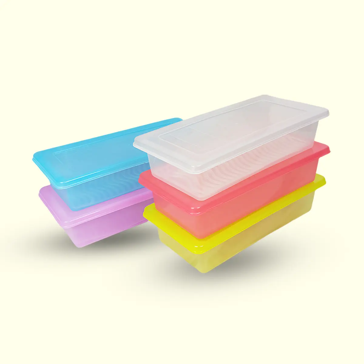 Top Homeliving Set 5pcs Toples Food Grade dengan Tirisan Putih Bebas BPA Bisa Digunakan Dalam Microwave dan Freezer Kulkas Praktis & Hemat Tempat - Plastic, Buah