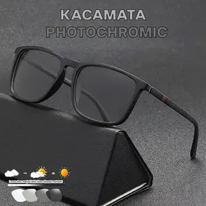 Kacamata Photochromic Fashion Korea Retro Anti Blue Light anti Radiasi Model untuk Pria dan Wanita 777 Photochromic Glasses Myopia Fotokromik Kacamata Central Asia
