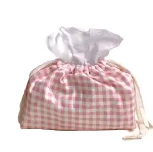 tempat tisu serut cantik motif kotak 1cm