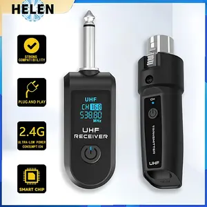 UHF Wireless System Transmitter Receiver Adapter Jack Gitar Bass Elektrik Audio Mixer PA System