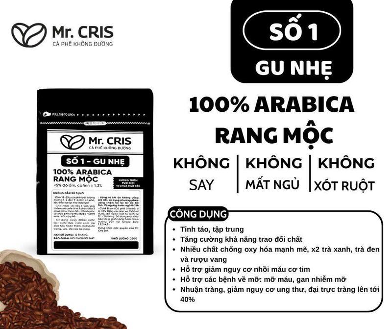  SỐ 1. MR.CRIS - ARABICA CẦU ĐẤT - CÀ PHÊ KHÔNG ĐƯỜNG - SỐ 1 GU NHẸ Coffee Vị Chua Cafe  kopiko   white 