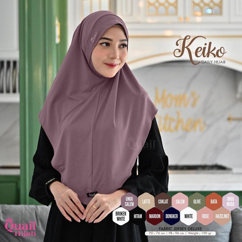 Hijab Dagu Casual Daily | Kerudung Malaysia | keiko quail hijab Best Seller | Nyaman Instan Muslim Lembut 3