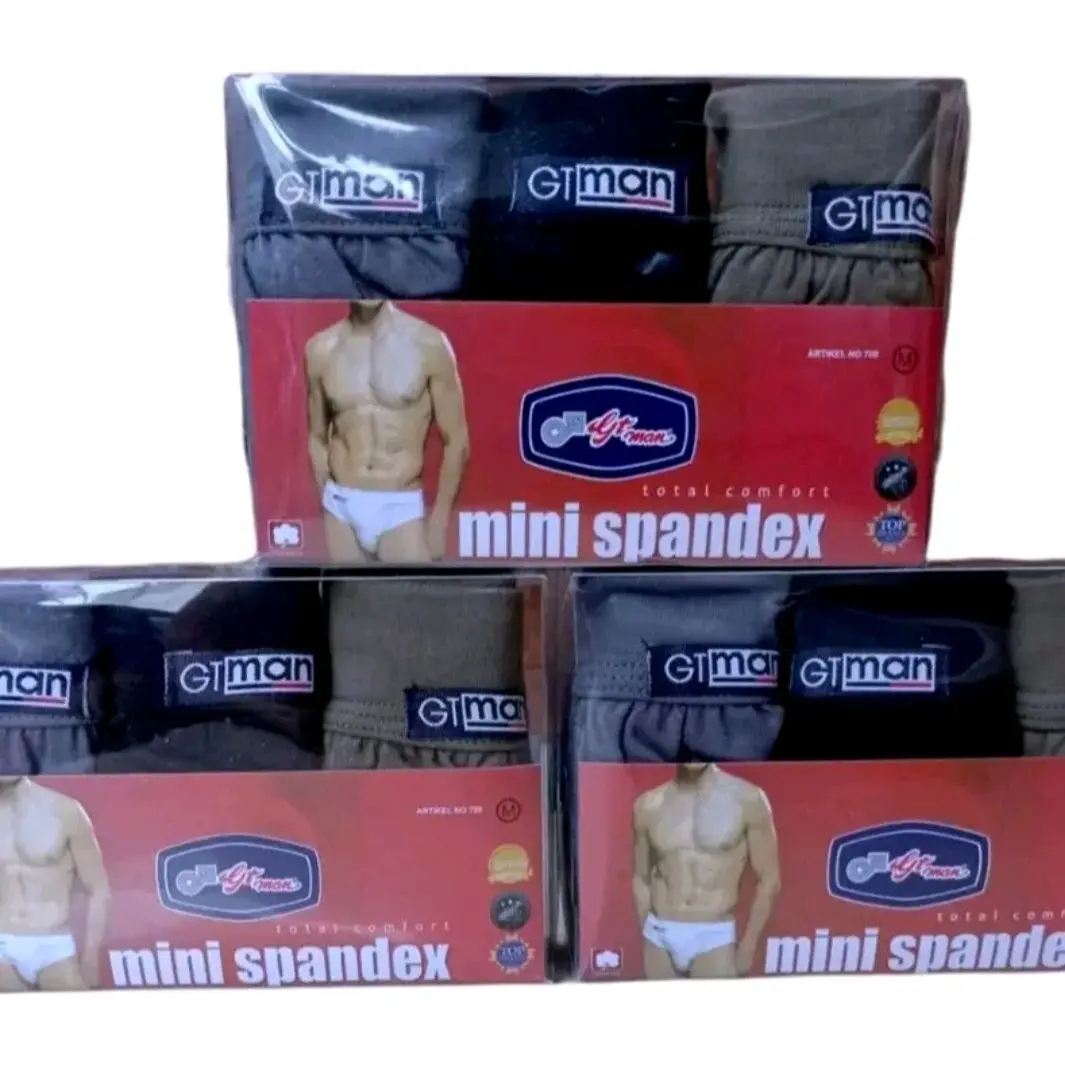Satu Box isi 3 Pcs Celana Dalam Pria Gt Man Mini Spandex 708 / Cd Segitiga Laki Laki  Katun Lembut Nyaman Cowok