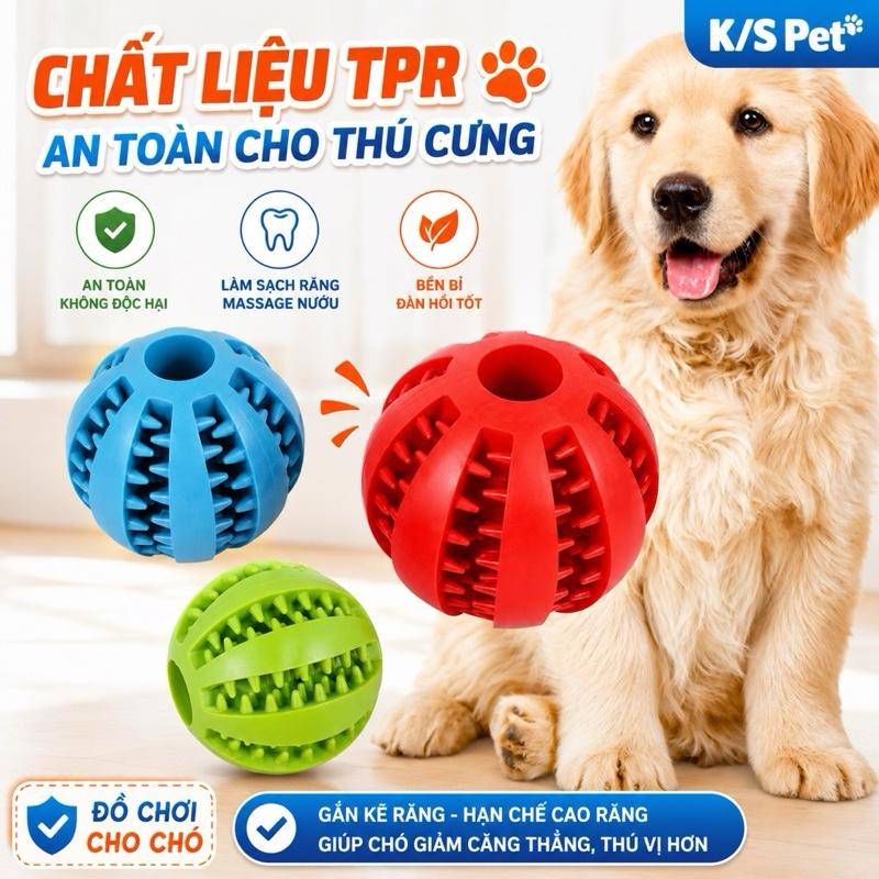 Bóng Gặm Sạch Răng Cho Chó Có Thể Nhét Snack - Đồ Chơi Giảm Cắn Phá Cực Bền