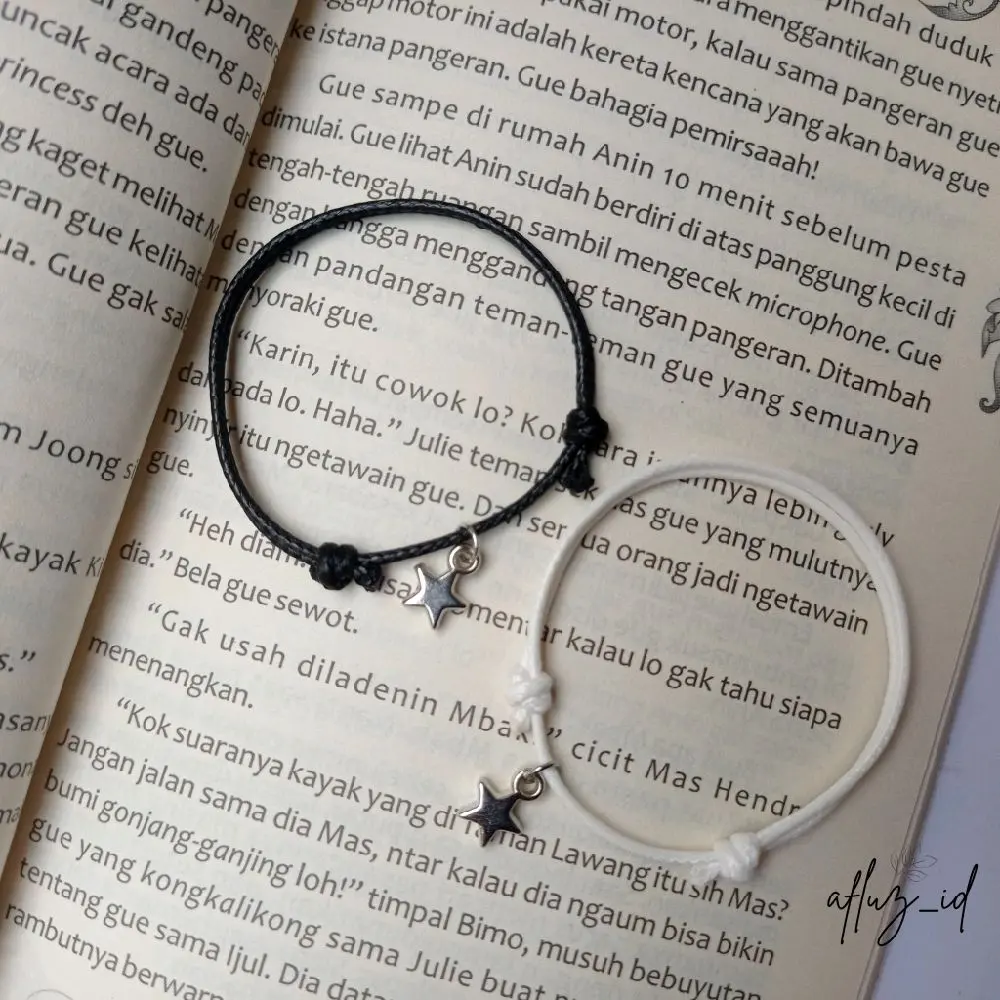 Afluz_id gelang couple bintang liontin perak aesthetic gelang persahabatan Bracelets