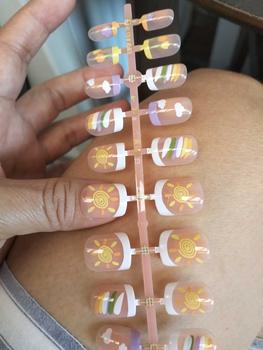 Product Review of Fake Nails [Strip Packing] 24 Pieces [with Jelly Glue] Color Waterproof False Nails from つ**物 0